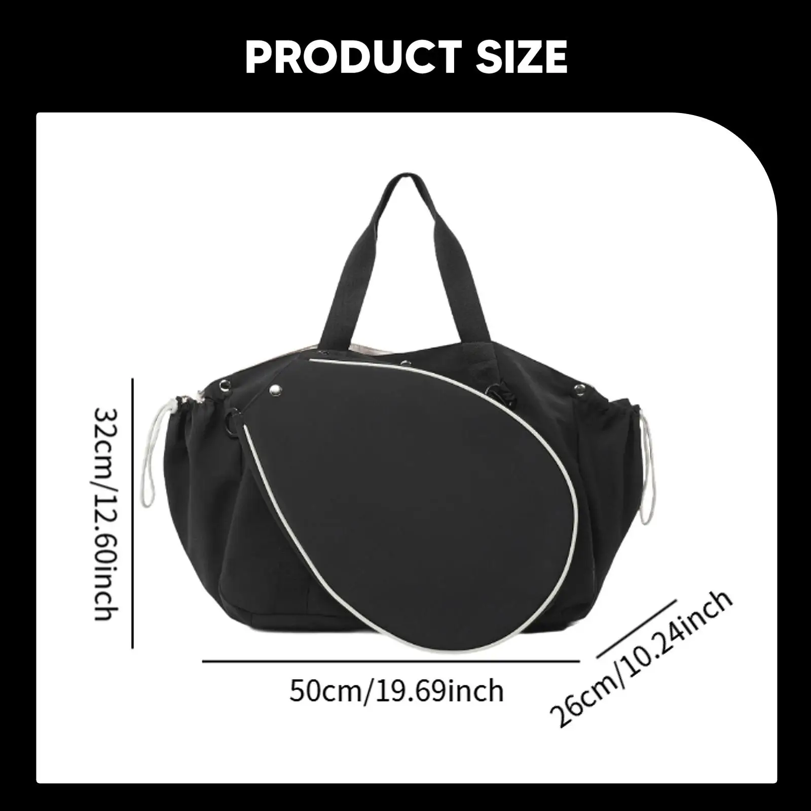 

Pickleball Paddle Bag Badminton Handbag Durable Nylon Polyester Tennis Racquet Sports Tote for Gym and Outdoor