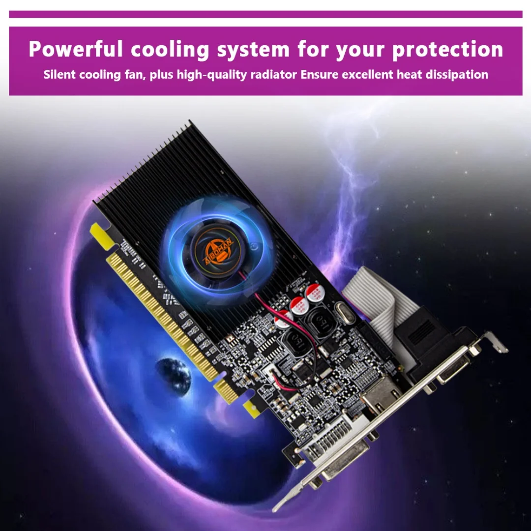 AIBOMAN GT210 1GB بطاقة رسومات الكمبيوتر GDDR3 HDCP جاهزة PCI-E 1.1x16 ملحقات تجميع الكمبيوتر 589MHz GPU على مدار الساعة #2