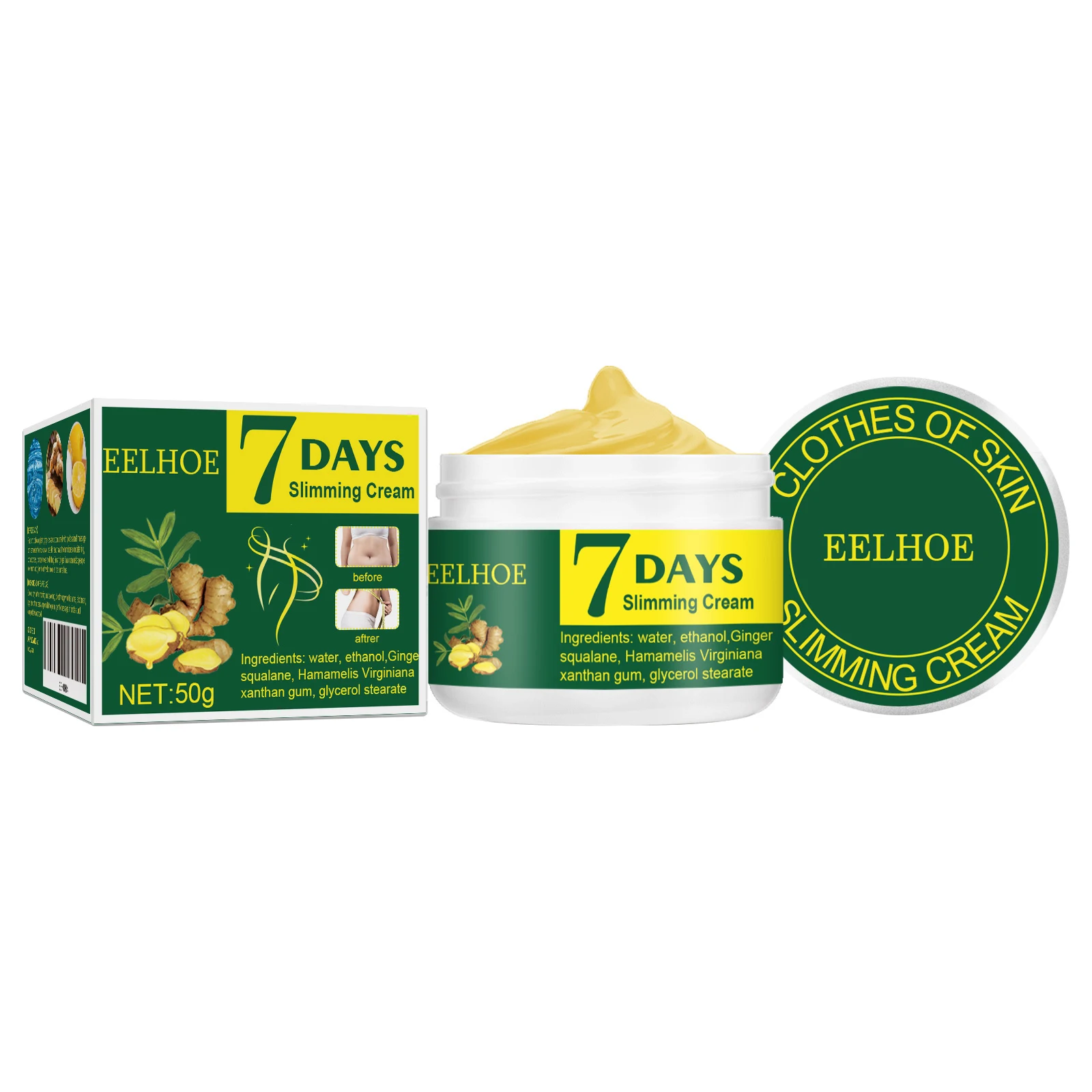 EELHOE crema de masaje de jengibre brazo vientre piel masaje hidratante crema para el cuidado del cuerpo 1 Uds