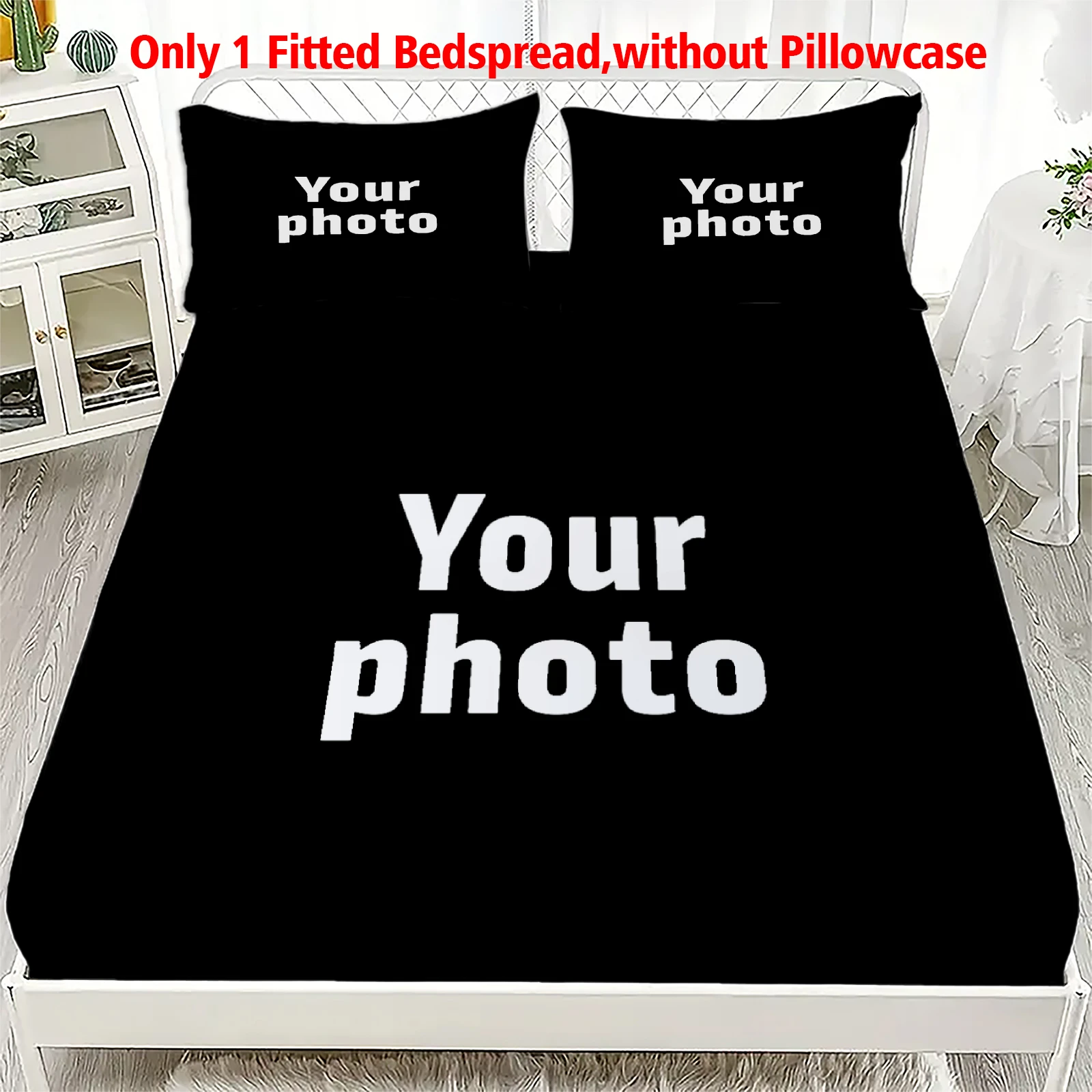

Custom Fitted Sheet Upload Photo Personalized Bed Sheet for Home Decor Customized DIY Bed Cover With Elastic Band, No Pillowcase