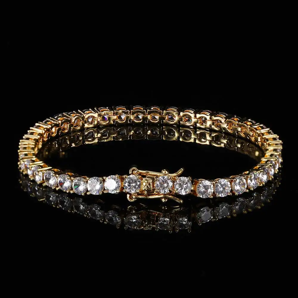 NONE Hip Hop Schmuck 1-reihige Iced Out Tenniskette Bling CZ Männer Diamant Zirkonia Halsband Halskette Frauen Drop Shipping 4