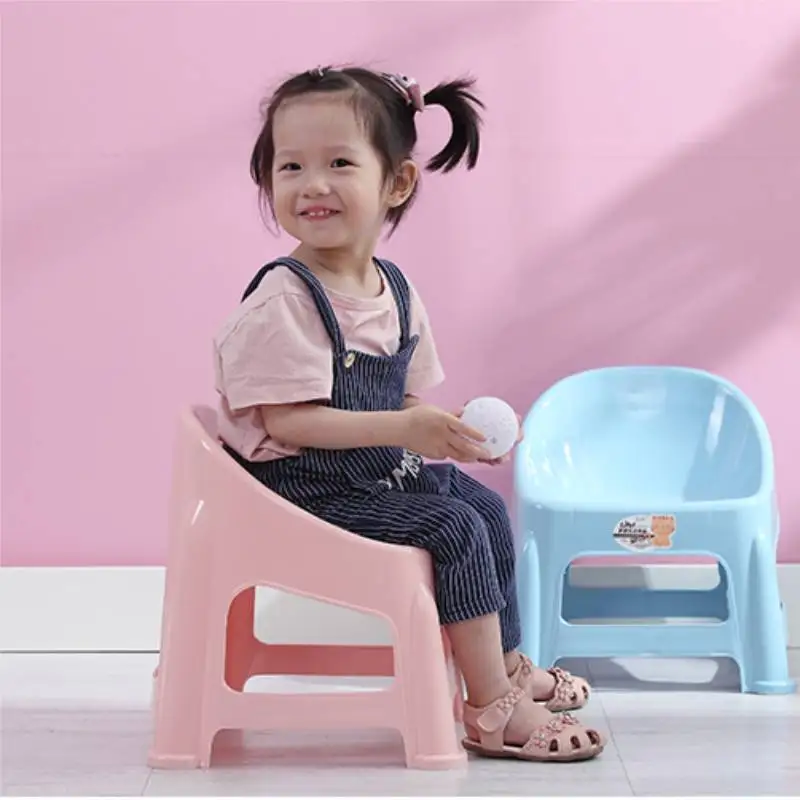 Thickened Non-slip Children\'s Chair Furniture Baby Bench Back Lovely Plastic Kid Small Benchs