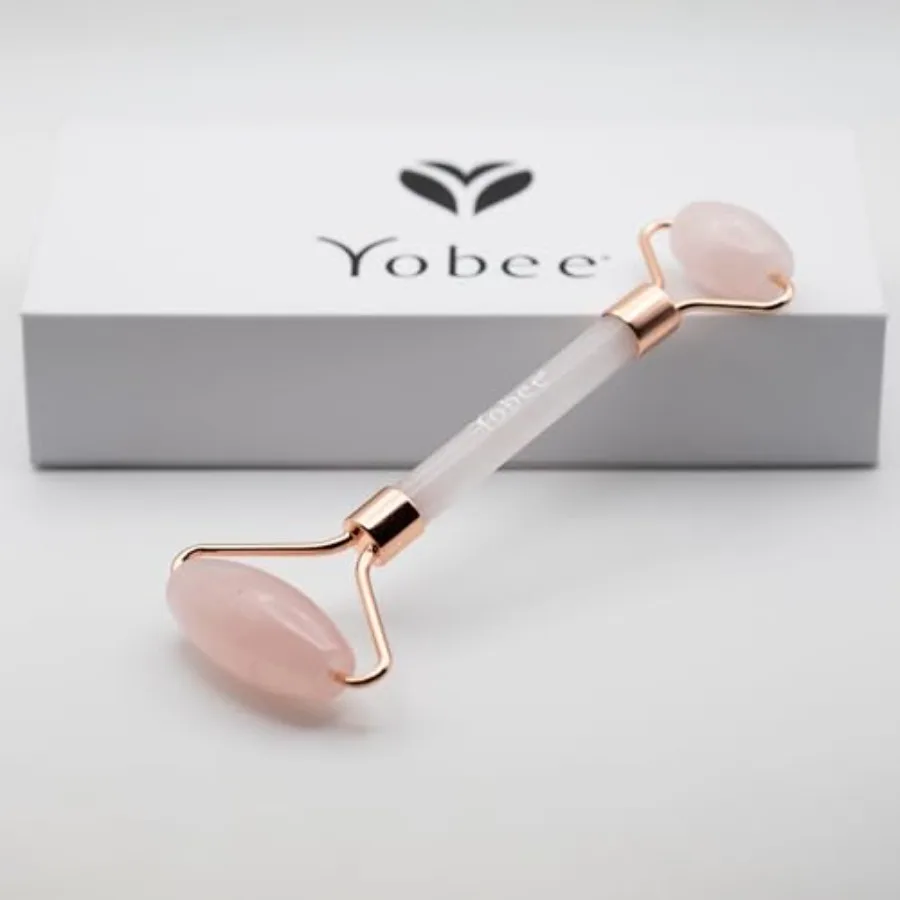 

Face Roller Massager Rose Quartz Gua Sha Anti Aging Wrinkles Puffiness Acupressure Facial Skin Care Gift for Women