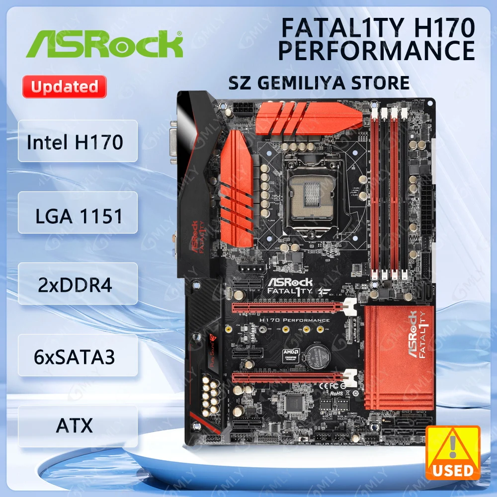 

ASRock FATAL1TY H170 PERFORMANCE Motherboard Intel H170 LGA 1151 DDR4 64G for i7-7700 i5-6500 i3-6100 cpu ATX Ultra M.2