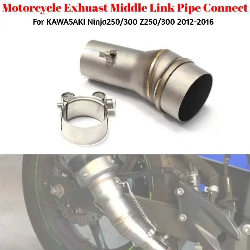 Für Kawasaki Ninja 250 300 Z250 Z300 Motorrad Auspuff Mittleren Link Rohr Verbinden 51mm Motorrad Escape Auspuff Rohr