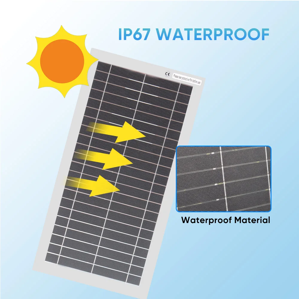 XINPUGUANG لوحة شمسية محمولة 11 وات 18 فولت مع شاحن آمن ومستقر للتيار المستمر لمصرف الطاقة  بطارية خارجية مقاومة للماء للتخييم والمشي لمسافات طويلة  هدية منزلية لسيارات التخييم