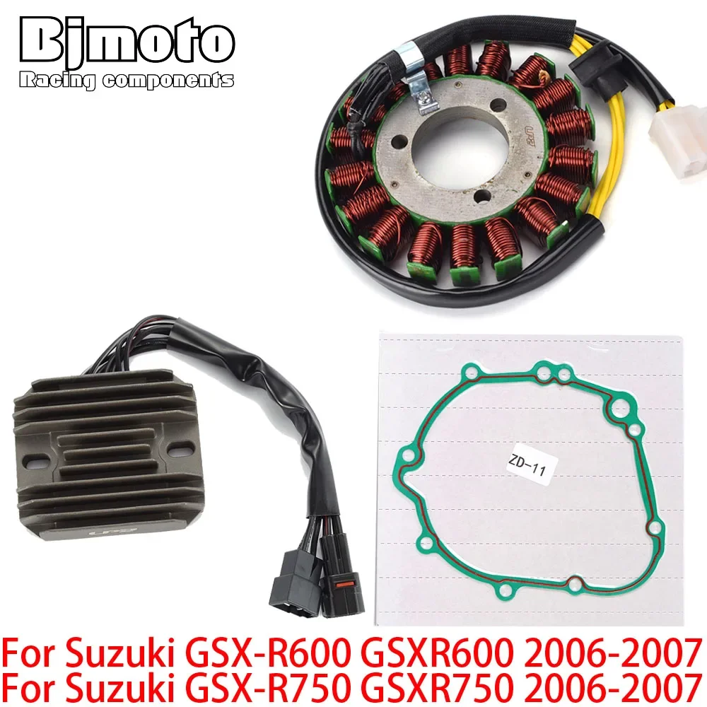 

GSXR600 2007 GSXR750 2006 Engine Stator Coil+Voltage Regulator rectifier For Suzuki GSX-R600 GSX-R750 GSX-R 600 750 with Gasket