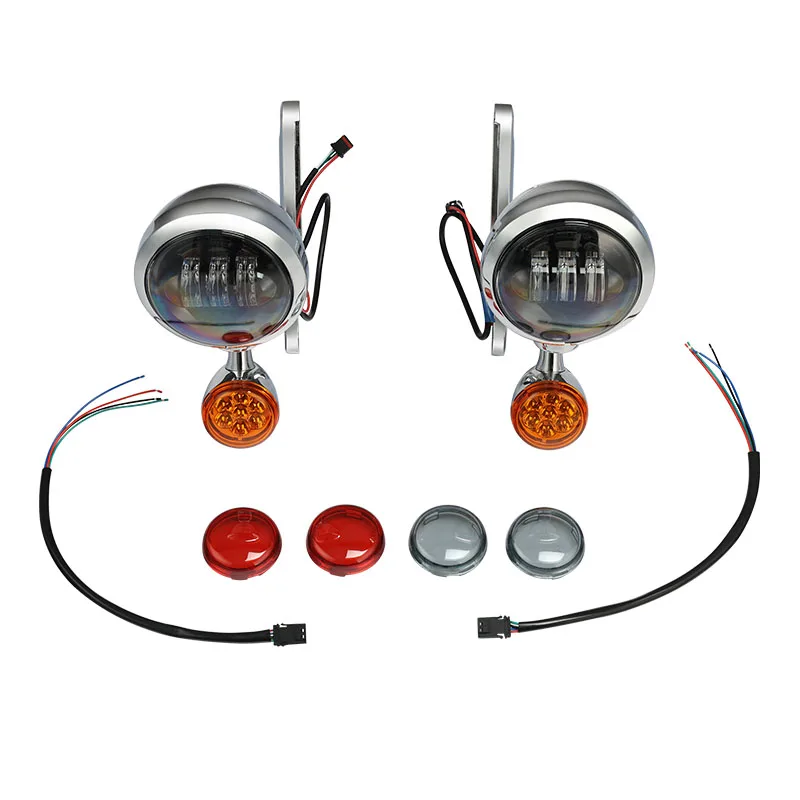 Kierunkowskaz motocykla LED reflektor pomocniczy wspornik obudowy światła przeciwmgielnego dla Harley Electra przemieszczanie się po ulicy FLHX Road King 97-13 — zdjęcie 5