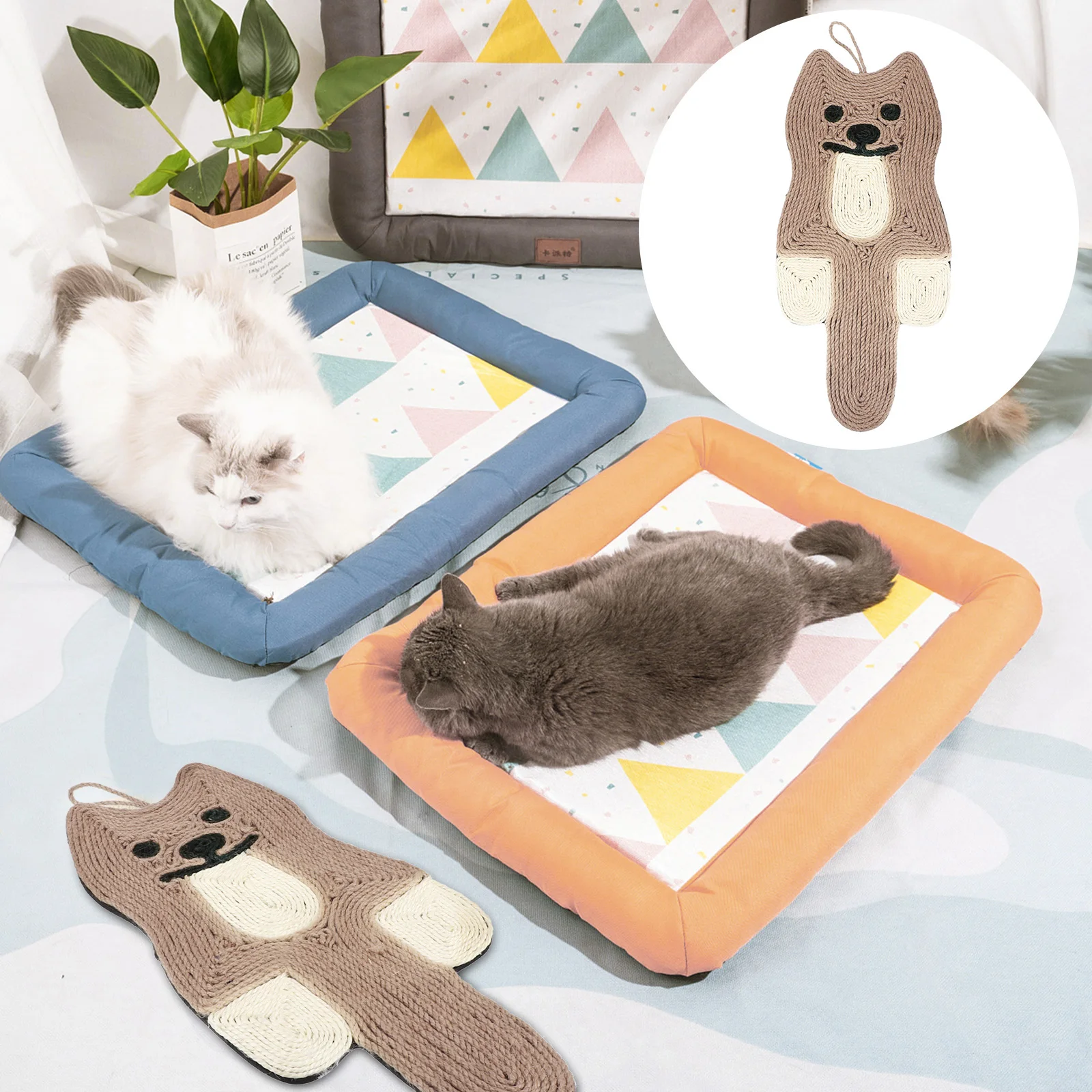 

Cat Grinding Claws Scratching Scratcher Pads Sisal Pet Playing Gift Mat Indoor