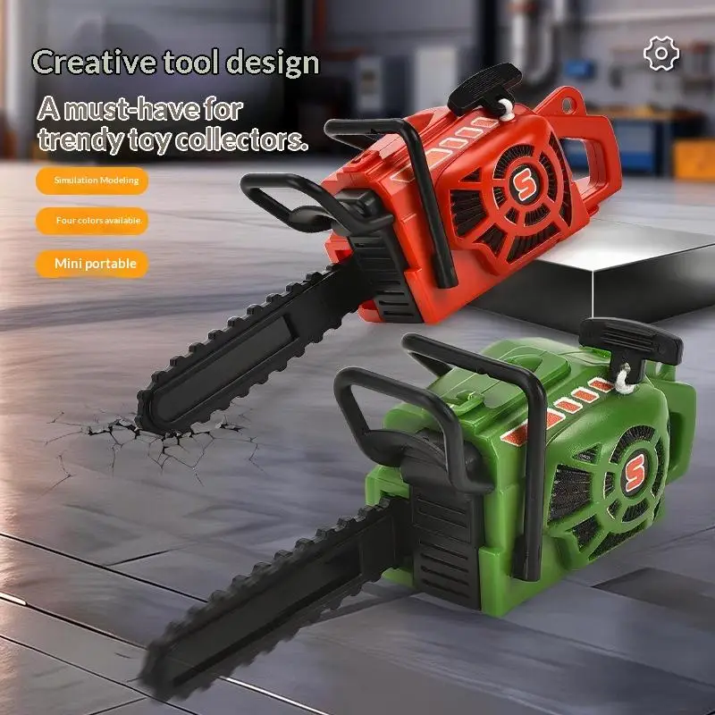 1Pcs Bag Decoration Cartoon Rope Pulling Chainsaw Shape Pendant Keychain Charm Model Forest Fire Fighting Souvenirs Gifts