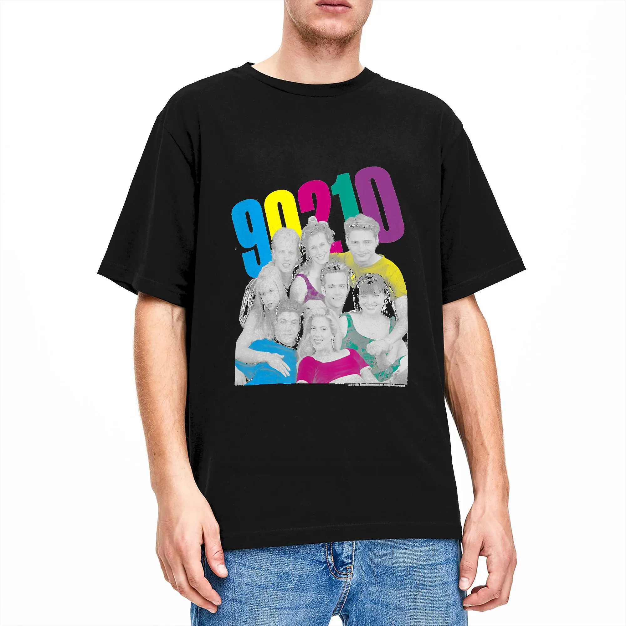Beverly Hills 90210 Group Shot Neon T Shirt Summer  Leisure T Shirts Cotton Round Neck Plus Size Tees Short-Sleeve Y2K Tshirt