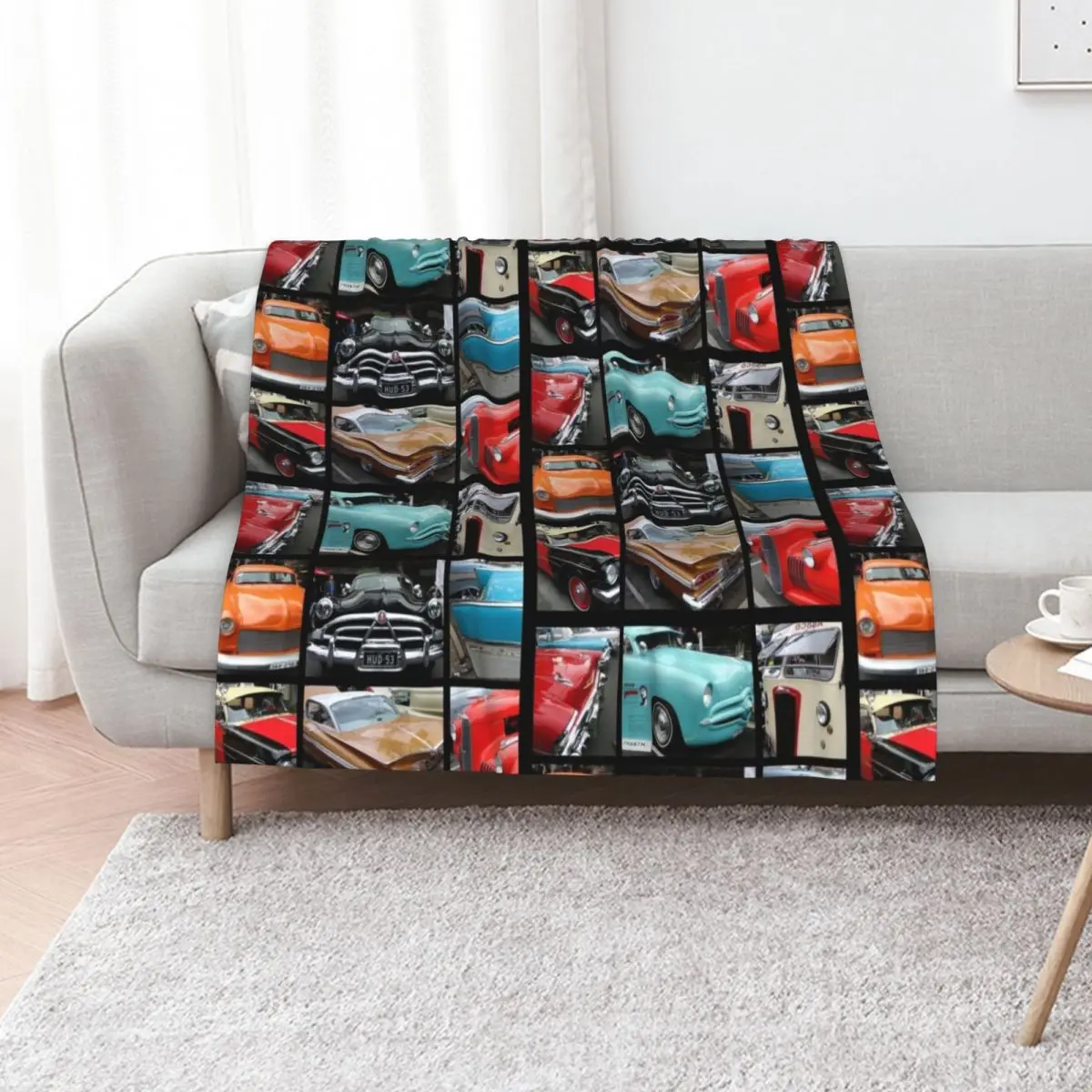 

Vintage car collage Throw Blanket Luxury Designer Soft Big Giant Sofa Soft Blankets