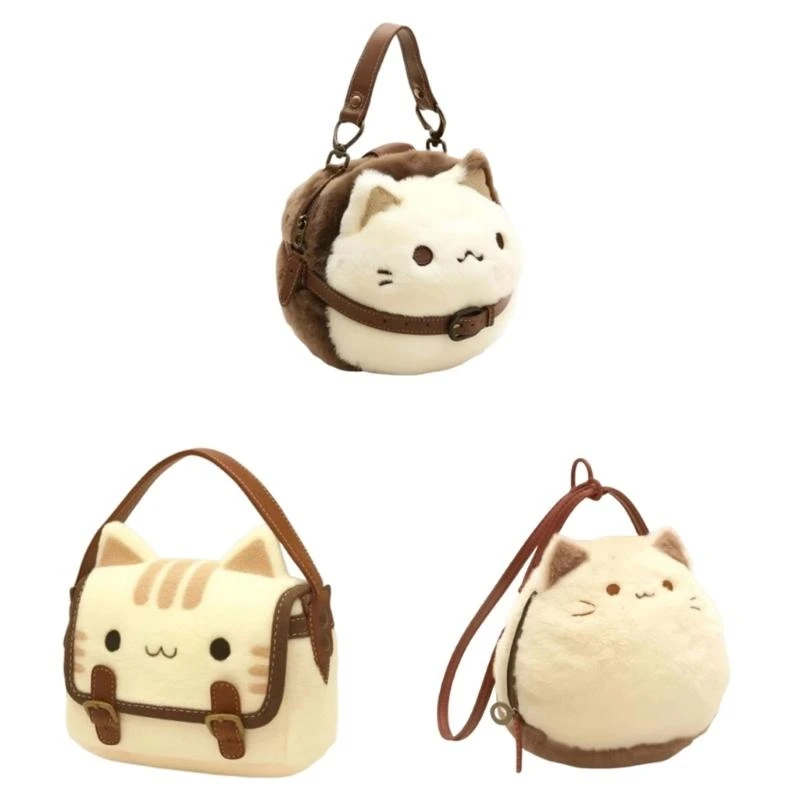 

E8FB Fashionable Cats HandbagTop Handle Bag Soft Purse For Ladies And Cats Lover