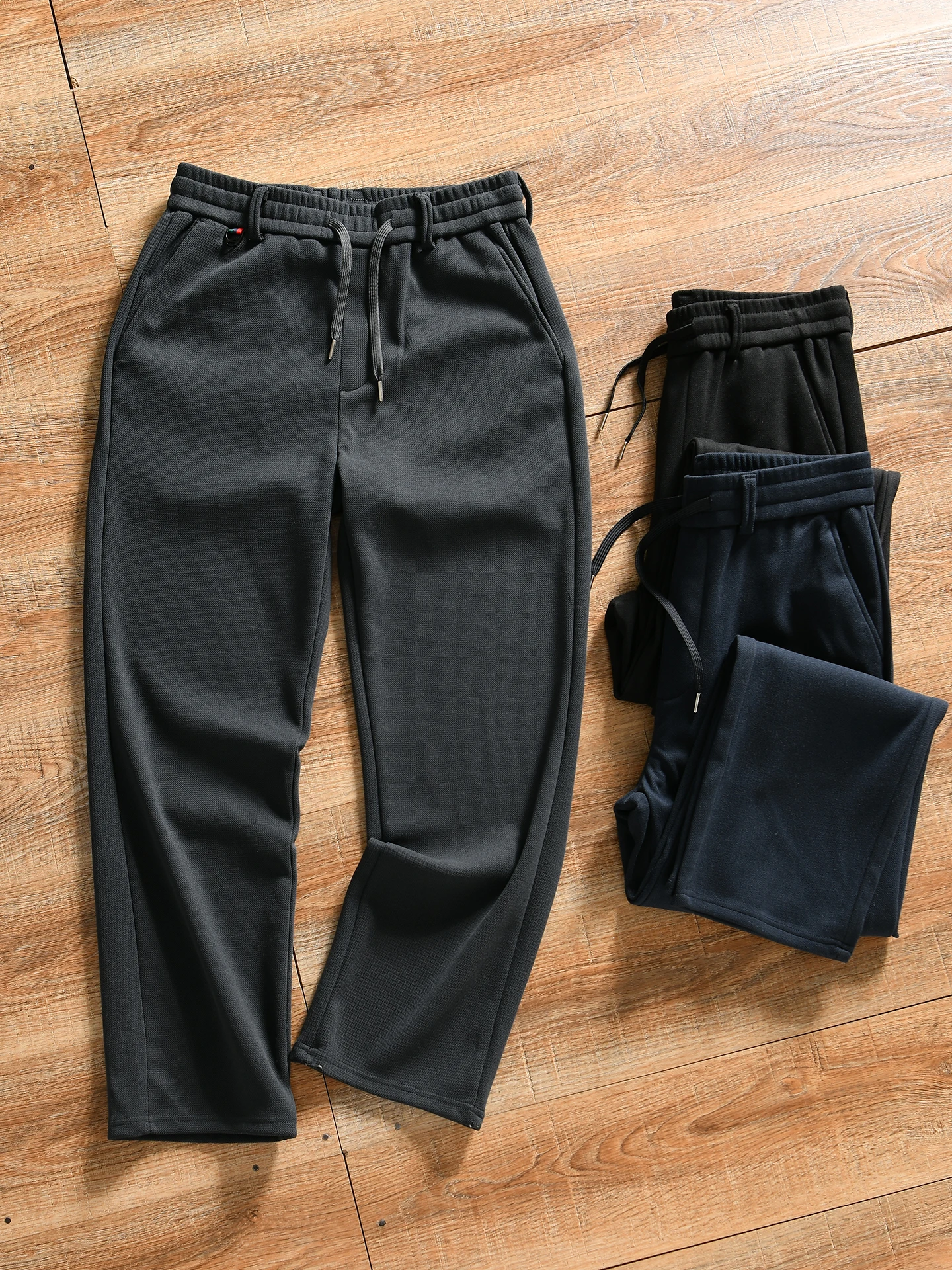 Anti-Wrinkle Casual Men's Long Pants Sweatpants Fashionable All-Season Breathable Polyester Blend Comfortable Straight Leg Tr...