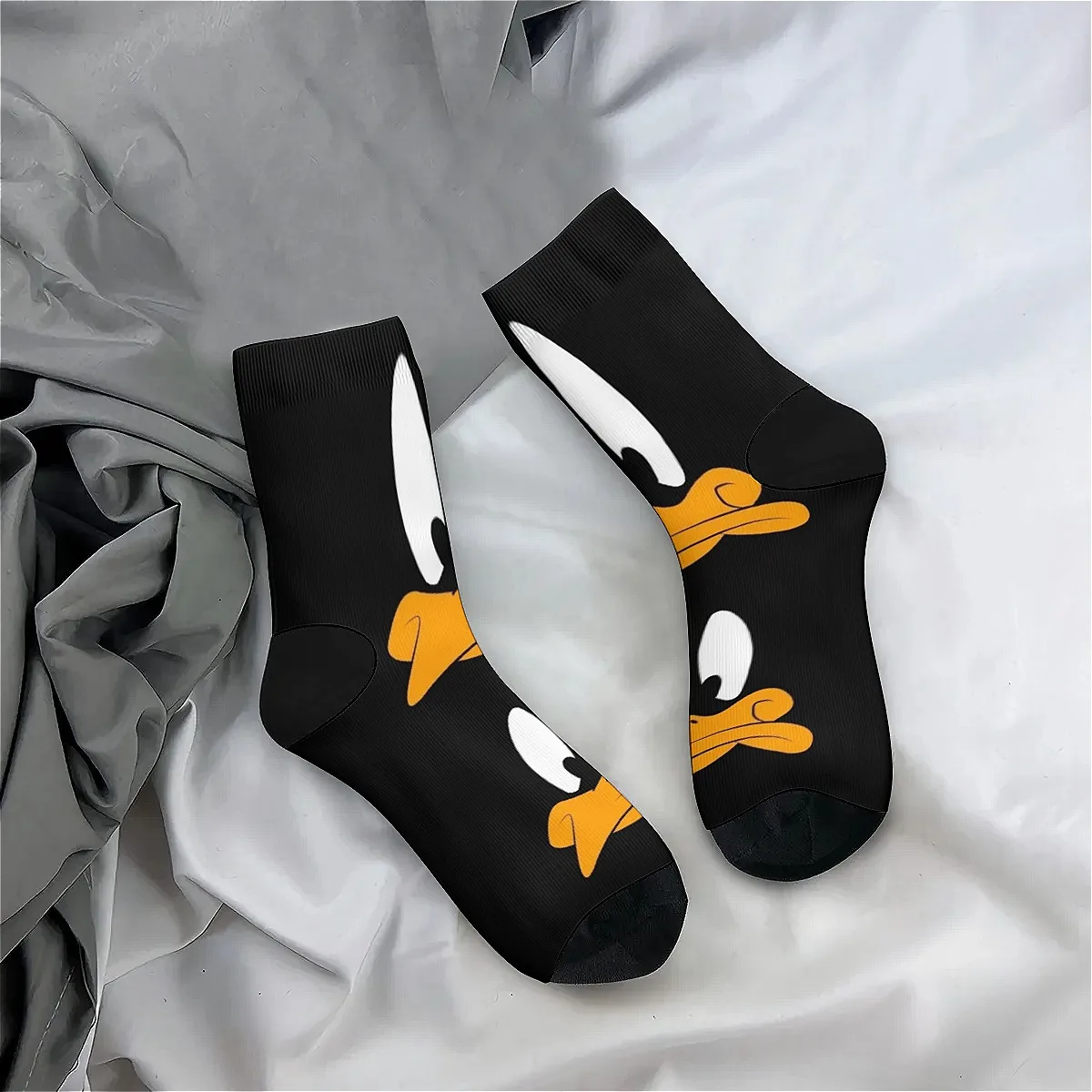 

Crazy Happy Men's socks cartoon Funny Duck Retro Hip Hop Harajuku Crew socks Comfortable breathable casual novelty party gift