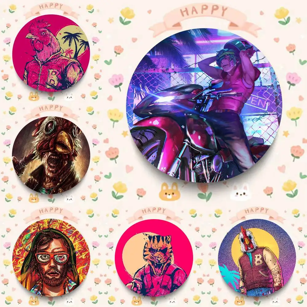 Game Hotline Miami Cartoon Game Brooch Badge Bag Jacket Pins Jewelry Accessories Gifts