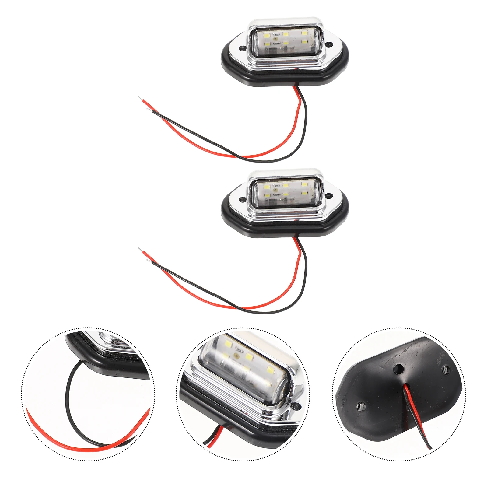 

2 Pcs Boat LED Navigation Light Tail Lights Marine for Boats Signal Black Abc Yacht
