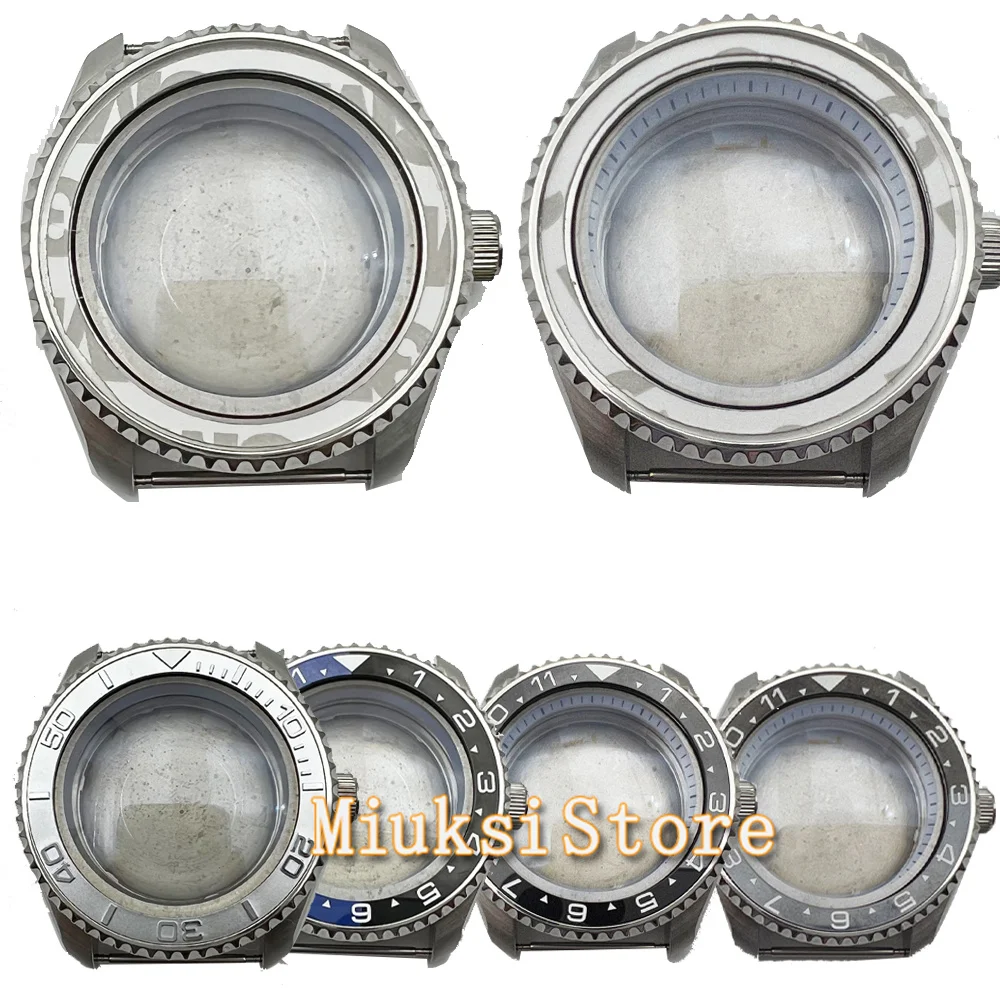 

42mm Watch case With Chapter ring Stainless Steel Dome Sapphire glass fit NH35 NH36 movement f ceramic Aluminium bezel