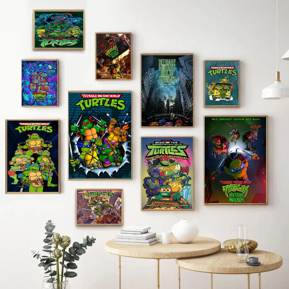 Teenage Mutant Ninja Turtles Classic Anime Poster Waterproof Paper Sticker Coffee House Bar Room Wall Decor