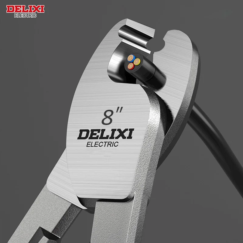 DELIXI ELECTRIC Cable Cutter ,Wire Stripper Pliers，Chromium Vanadium Steel Forging，Used to Sharp Cutting Cables and Strip Wires