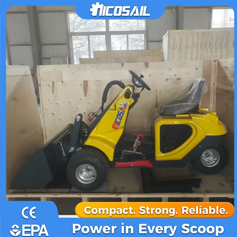 

Nicosail 3 Wheel Mini Skid Steer Loader CE Certified Flexible Steering Small Loader for Farm Landscaping Work