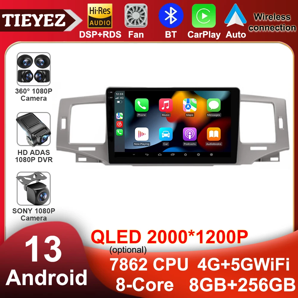 

QLED Android 13 Car Radio For Toyota Corolla 9 E120 2004 - 2006 Multimedia Video Player DSP Navigation 4G GPS BT 2din 2 Din Dvd