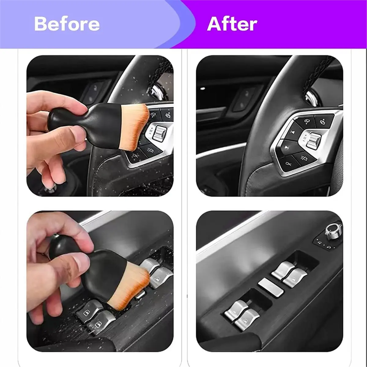 AA14 Car Interior Detailing Brush,Soft Bristle,Car Detailing Brush Dusting Brush,Auto Detail Brush Car Dash Duster Brush