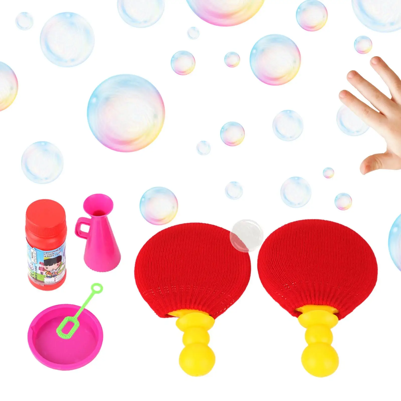 Bubble Maker Set Toys Ping Pong Game with Soap Bubble Unpoppable Bubbles Solution Toy for Children Kids Toddlers Party Favors