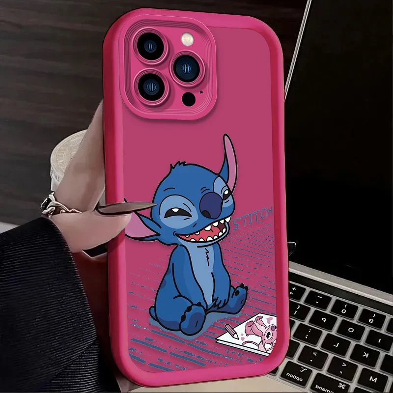 Disney Cartoon Stitch Cassa Del Telefono per iPhone 17 Air 16 16E 15 14 13 12 11 Pro Max X XS XS XS Max XR SE 2020 SE4 7 8 Copertura In Silicone