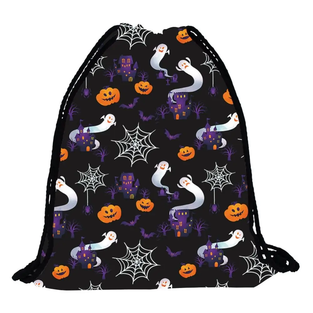 

Sturdy Creative Drawstring Bag Foldable Portable Draw String Back Bag Bat Pattern Lightweight Sports Gym Sack Camping