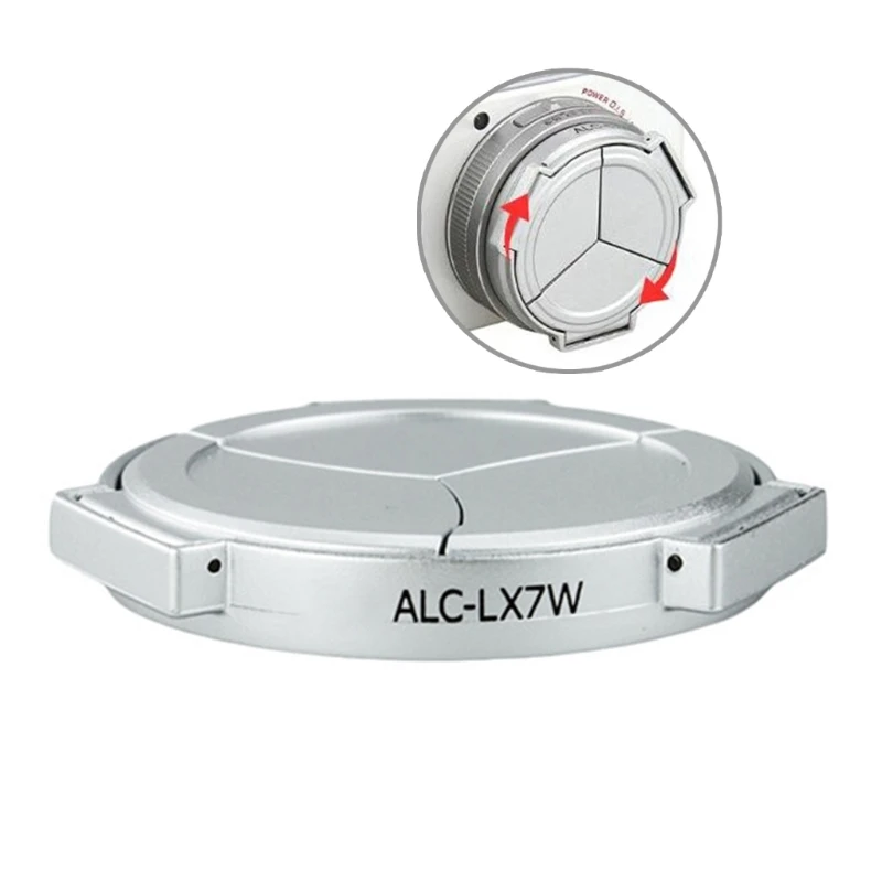 ALC LX7 Camera Auto Lens Caps for DMC-LX7 D-Lux6 Self-Retaining Automatic Lens Protector Black Silver