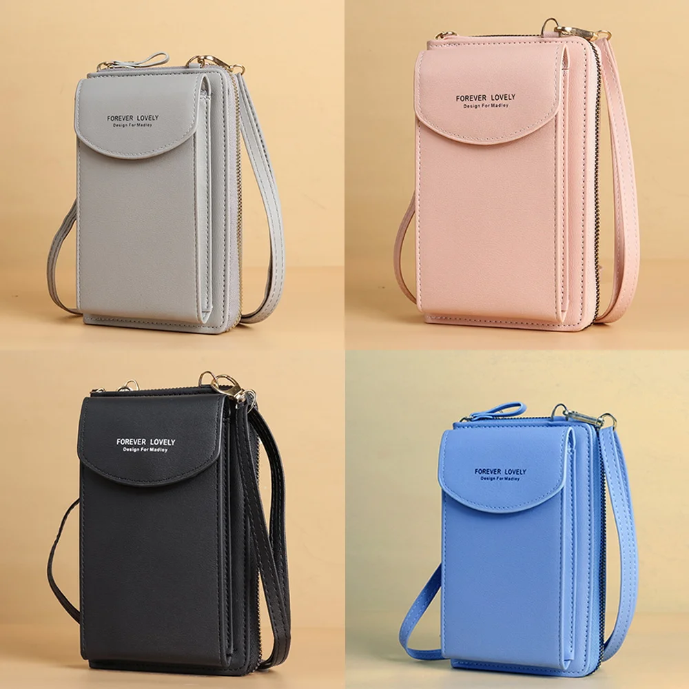 Fashion Crossbody Mobile Phone Bag Women Shoulder Pouch Zipper Coin Purse Card Holders Phone Pouch Wallet Diagonal Bag