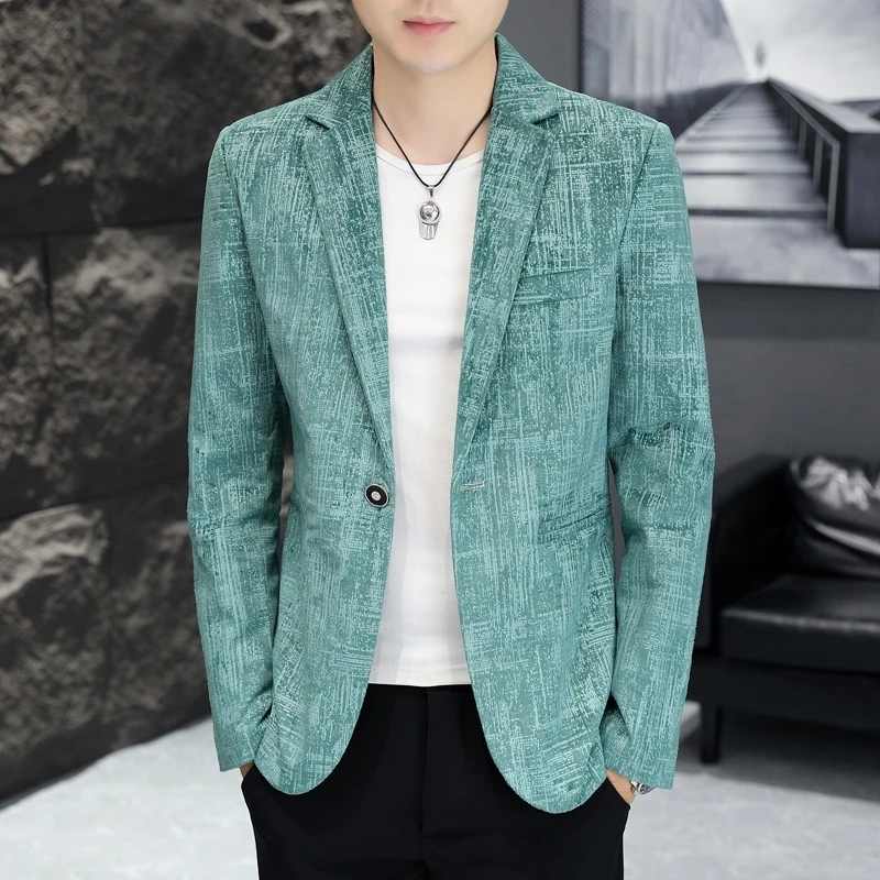 

Новый мужской приталенный пиджак для весны и осени: модный, деловой, универсальный, из полиэстера, не требует глажки