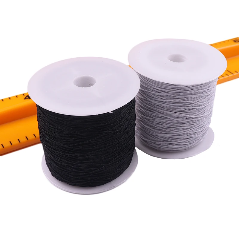 200M White Black Elastic Thread Polyester Sewing Threads Elastic Cord Beading Stretch Thread Industry Fabric Supplier Accessory