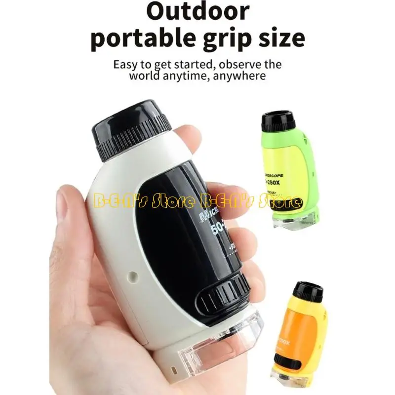 Y1AD Pocket Microscope for Kids, Educational Compact Microscope - Portable Handheld Microscope Set for Home, School & Lab