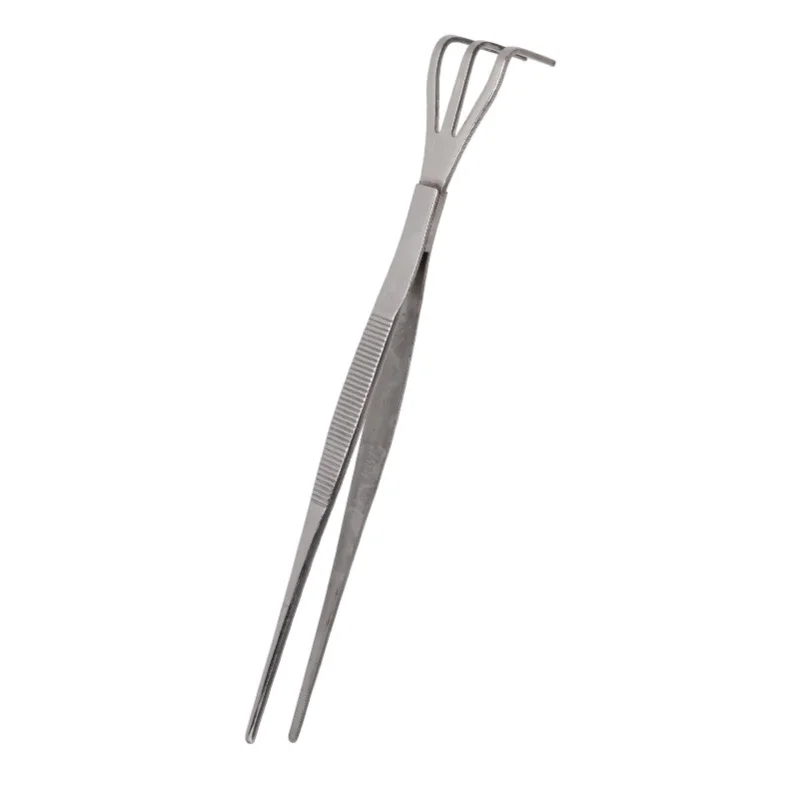 Root Rake With Tweezer 3 Prong Stainless Steel Loosen Soil Bonsai Tree Tools With Ergonomic Handle Straight