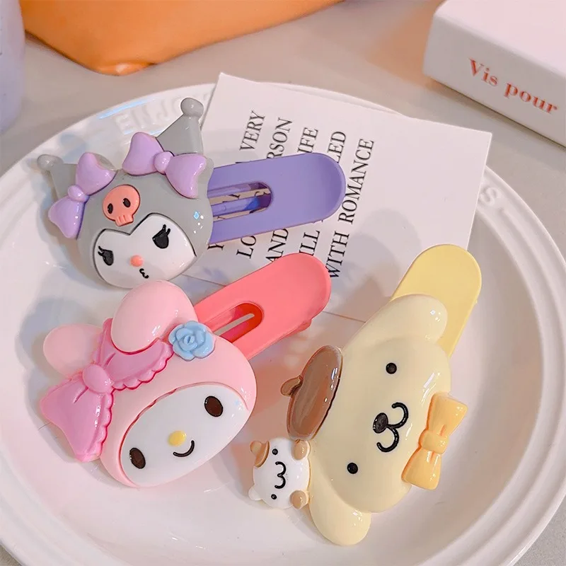 MINISO Sanrio Sweet And Lovely Cartoon Hairpin Side Broken Hair Clip A Girl's Heart Large Size Gift Kuromi Gripping Clip