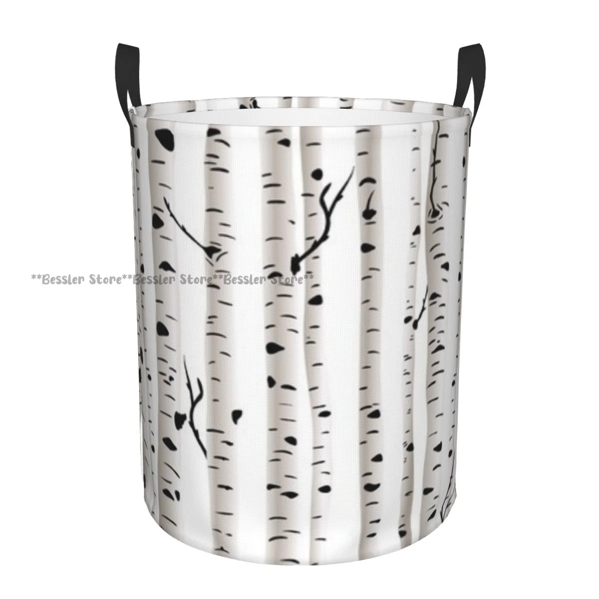 Foldable Laundry Basket for Dirty Clothes Forest Seasonal Nature Woodland Leafless Branches Grove Botany Storage Hamper