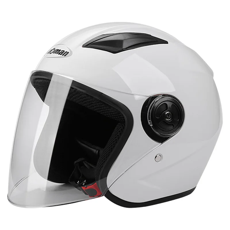 

Gloss White Light Weight Safety Motorcycle Helmet Nuoman Open Face Helmet Scooter Bike Casco M L XL Adult Helmet