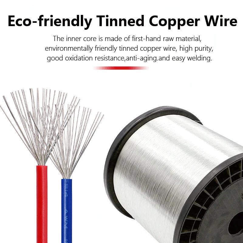 12Colors 5/10M 300V Stranded Electronic Wire 30/28/26/24/22/20/18/16AWG PVC Insulation Tin-plating Copper 1007 Electron Cable