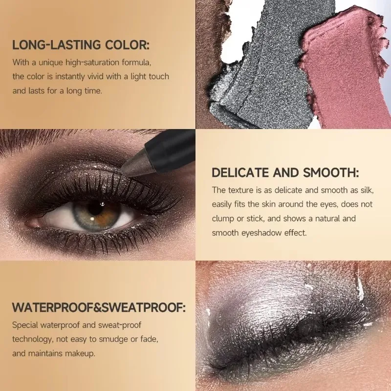 New Single Eye Shadow Stick, Waterproof, Sweat-proof, Long-lasting, Best-selling Eye Shadow, High-gloss Application