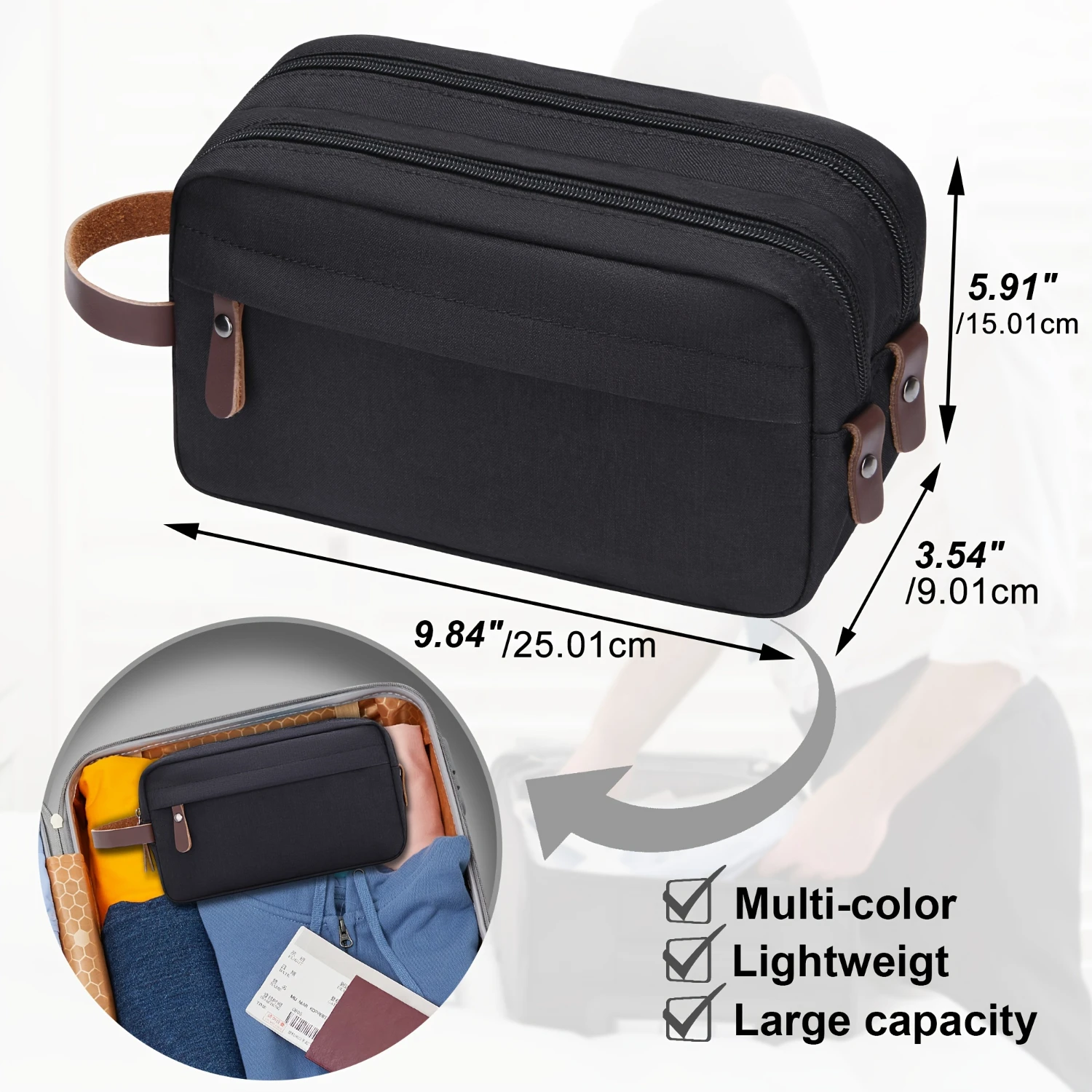 Hanging Toiletry Bag Travel Cosmetic Organizer Bag Waterproof Bathroom Dopp Kit Shower Bag for Women and Men