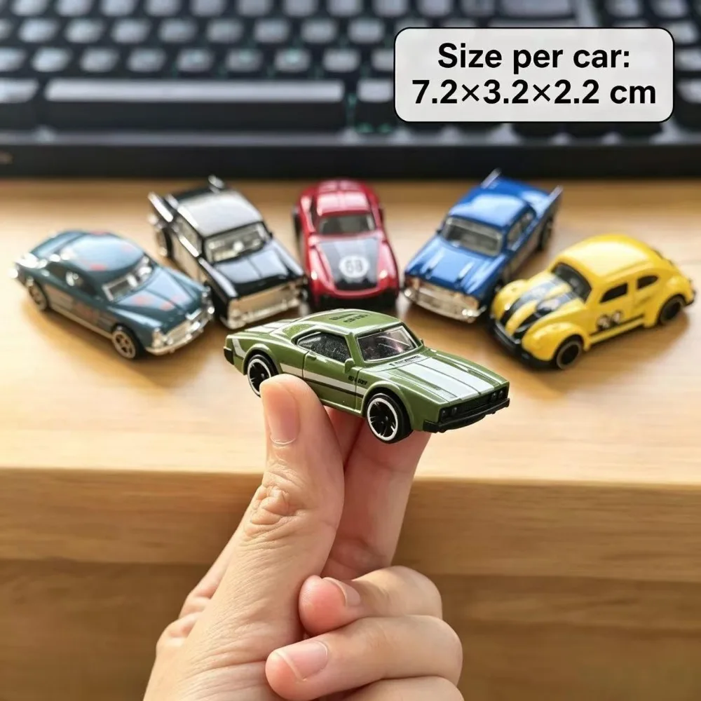 Set of 6 Alloy Vintage Car Model, Drop Resistant Classic Diecast Vehicle Toy, Christmas Gift for Boys Kids, 1:64 Scale Retro Car