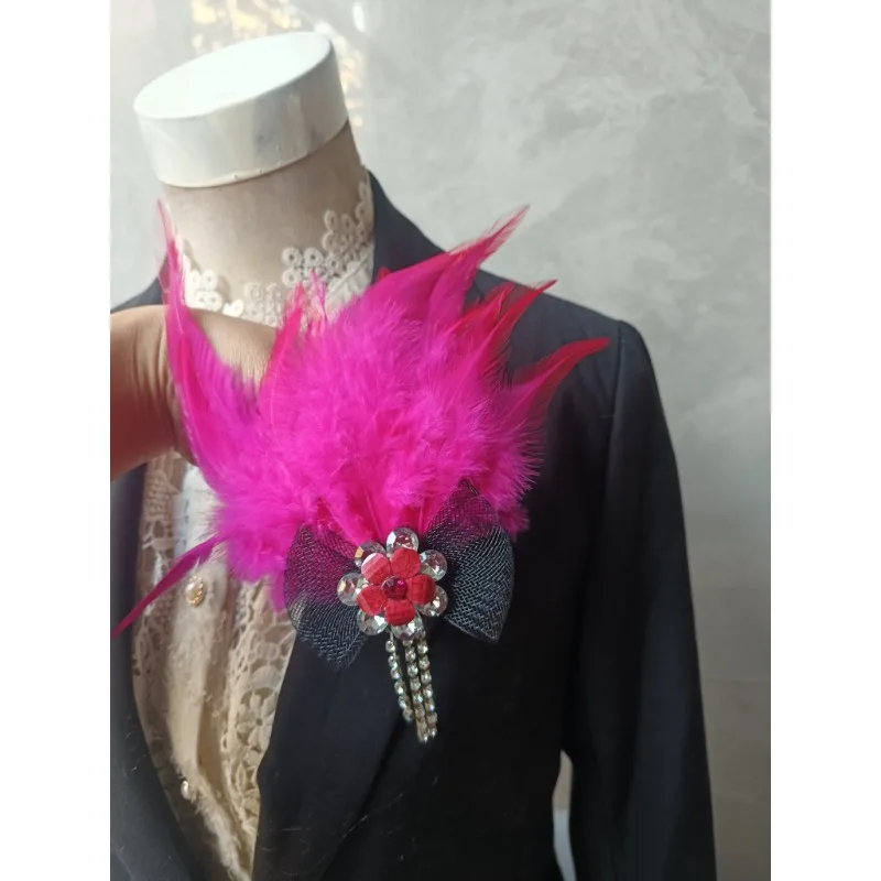 

Индивидуальные аксессуары для латинского современного танца живота, украшение для сцены, темперамент, водный бриллиант, маленькая грудь, цветок