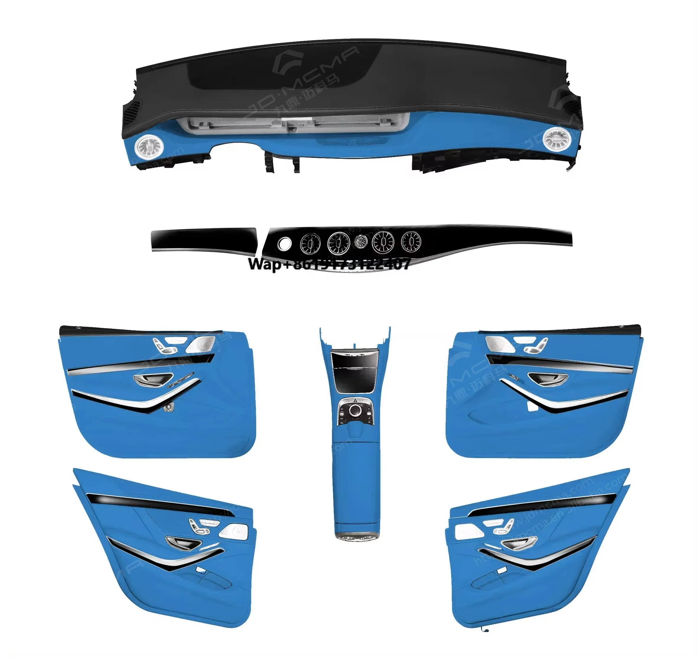 New Luxury Upgrade Interior Accessories Kits Parts with Door Panels for S-class W221 W222 Modification