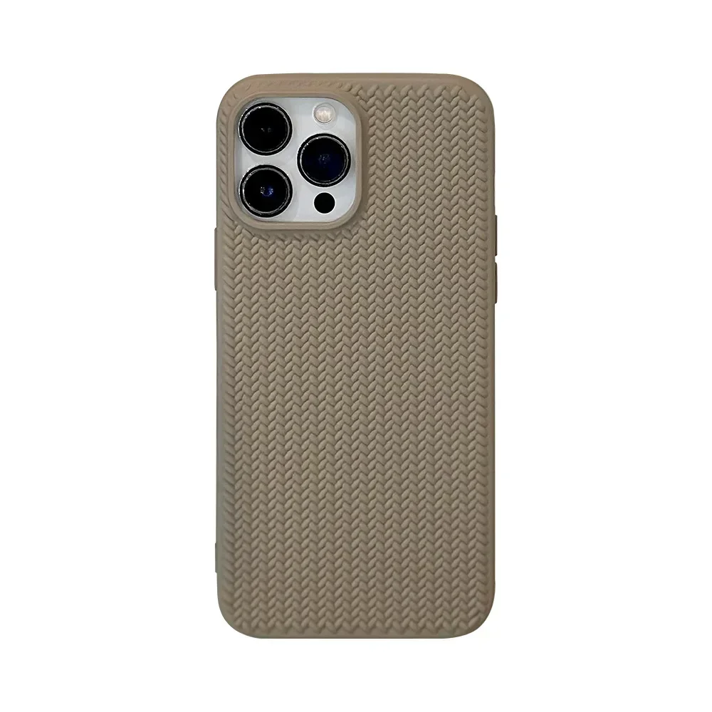 Minimalist Style Woven Texture Phone Case for IPhone16 15 14 12 13 11 Pro ProMax Mini Plus X XR Shockproof Phone Cover