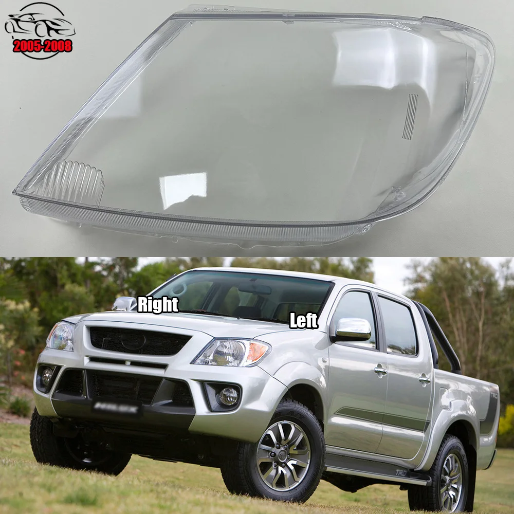 

For Toyota Hilux Vigo 2005-2008 Headlamp Cover Transparent Headlight Shell Lens Plexiglass Replace Original Lampshade