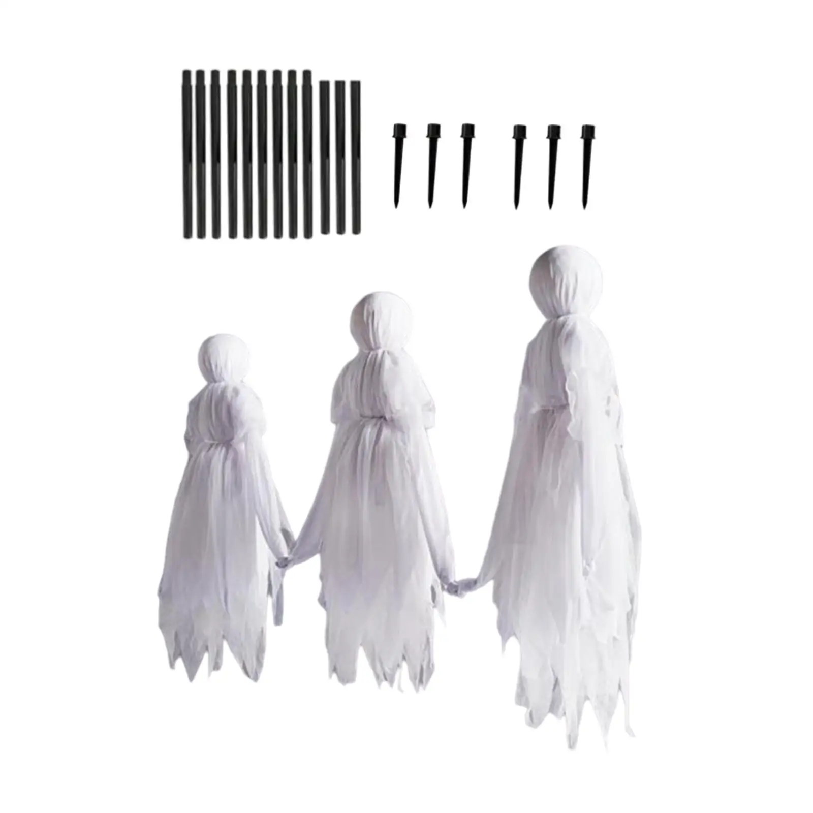 Sound Activated Light Up Halloween Witch Ornament for Outdoor Yard Decoration Scary Color Changing Figure for Garden Home Party