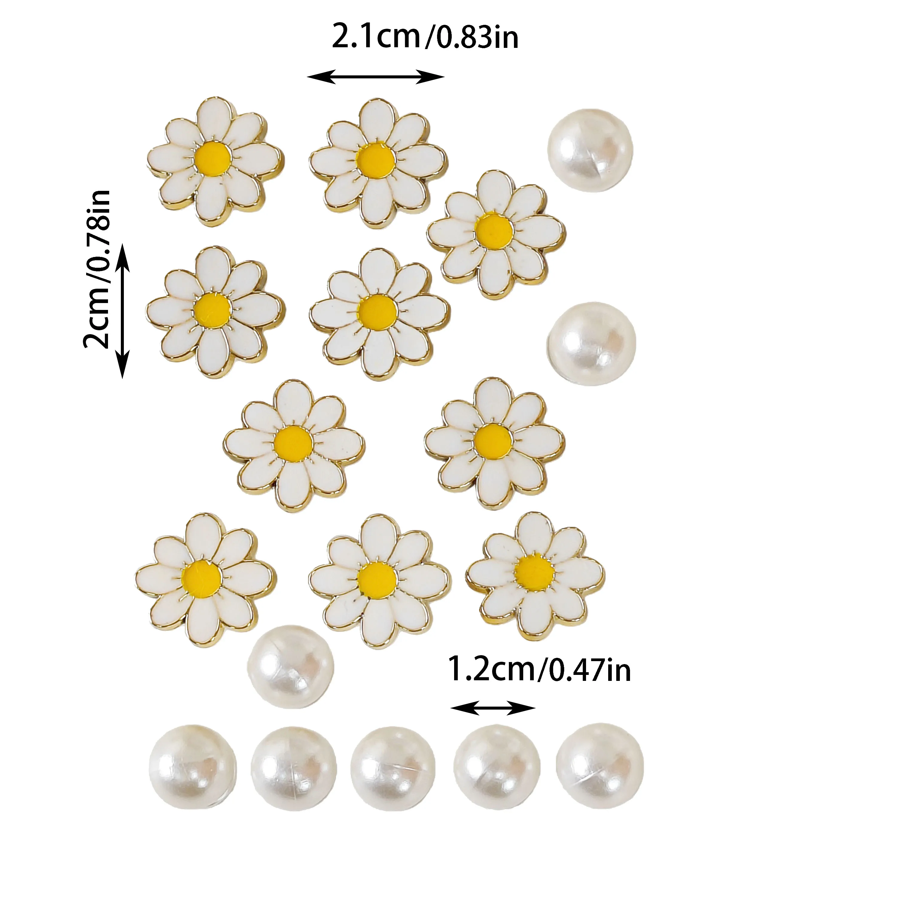 18Pcs DIY Shoe Charms, Cute Little Flower Imitation Pearls, Fashionable and Versatile Decorative Buckles, Suitable for Eva Products, Slippers, Garden Shoes, Beach Shoes, Removable Decorative Buckles Christmas Gifts, Birthday Gifts