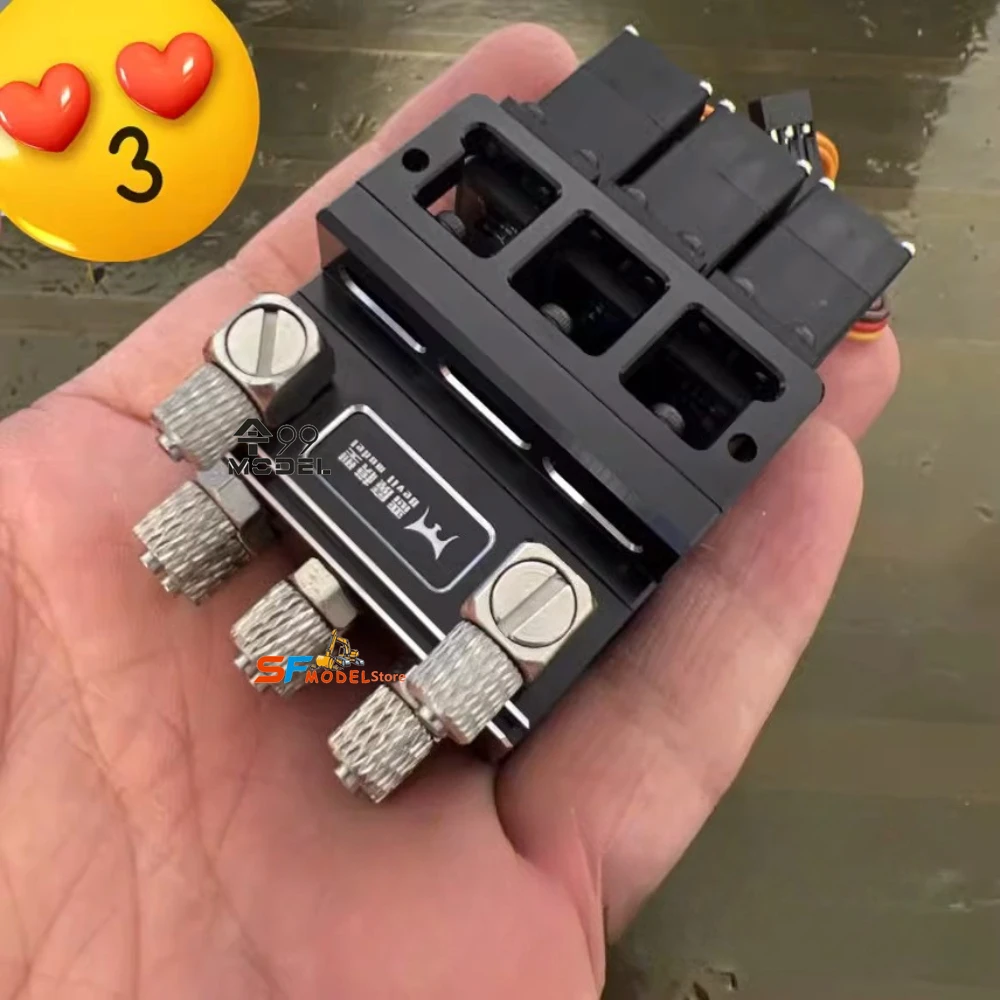 Excavator Hydraulic Reversing Valve Metal Three-way Hydraulic Valve Suitable for 1/12 1/14 RC Hydraulic Excavator Loader Parts